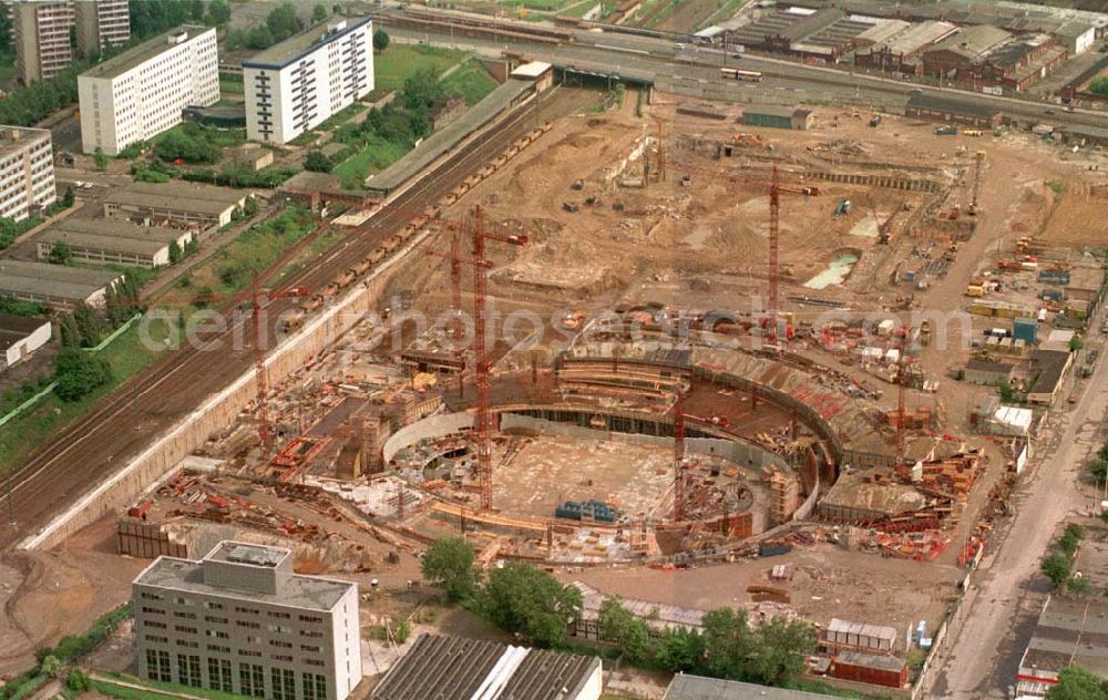 Aerial photograph Berlin - Construction site of the velodrome at the Landsberger Allee by the OSB Sportstättenbauten