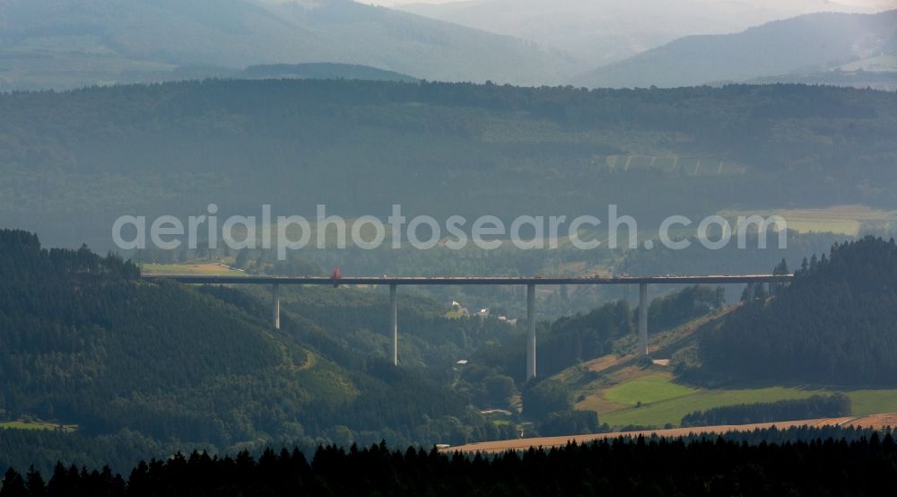 Aerial photograph Bestwig - View on construction sites and new bridges on the highway expansion of A44 in Bestwig in North Rhine-Westphalia