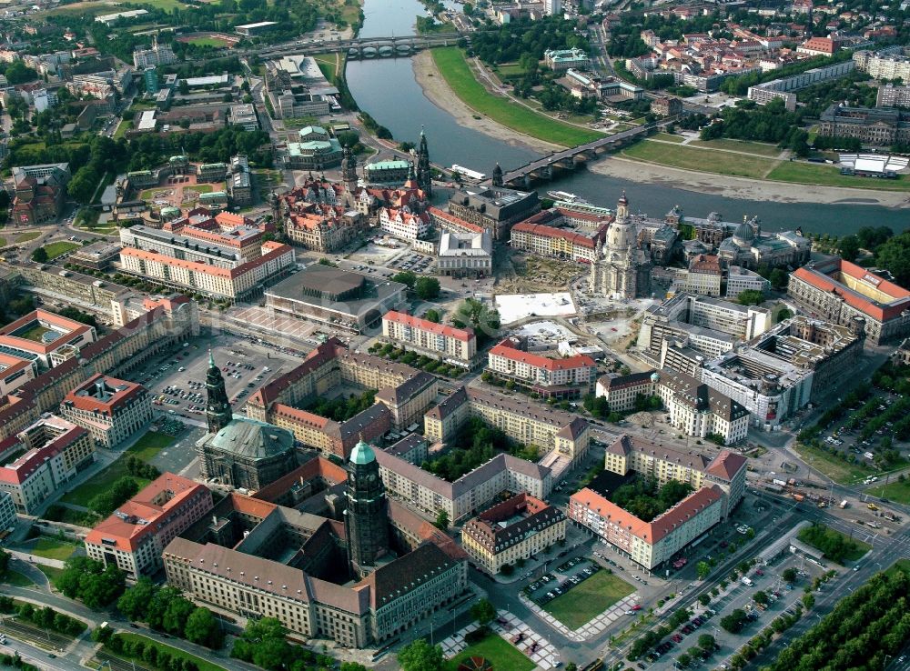 Dresden from above - View over the old town of Dresden in Saxony