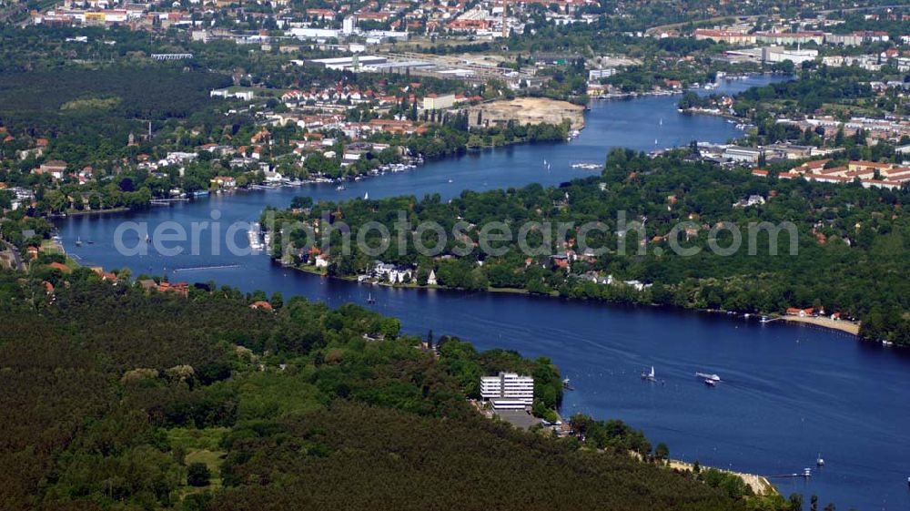 Grünau from the bird's eye view: Regattastrecke in Grünau an der Dahme