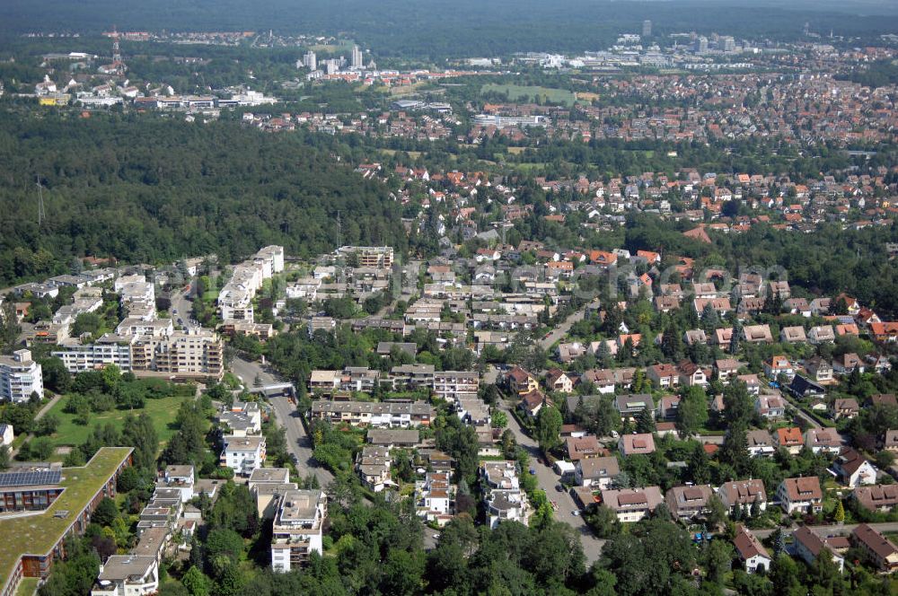 Aerial image Stuttgart - Blick über Stuttgart-Rohr auf Stuttgart-Vaihingen. Vaihingen ist ein äußerer Stadtbezirk von Stuttgart. Der Stadtteil Rohr wurde 1936 eingemeindet.