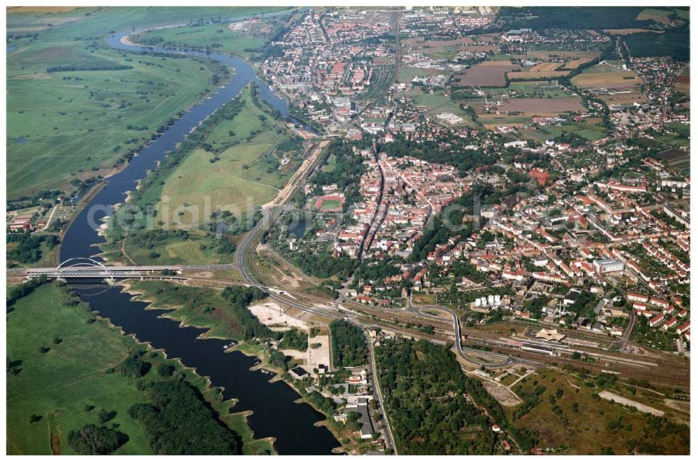 Aerial image Wittenberg - Bau der Ortsumgehungsstraße B2 / B 187 südöstlich in Wittenberg an der Elbe. Projektsteuerung: Schüßler-Plan Ingenieurgesellschaft für Bau- und Verkehrswegeplanung mbH.