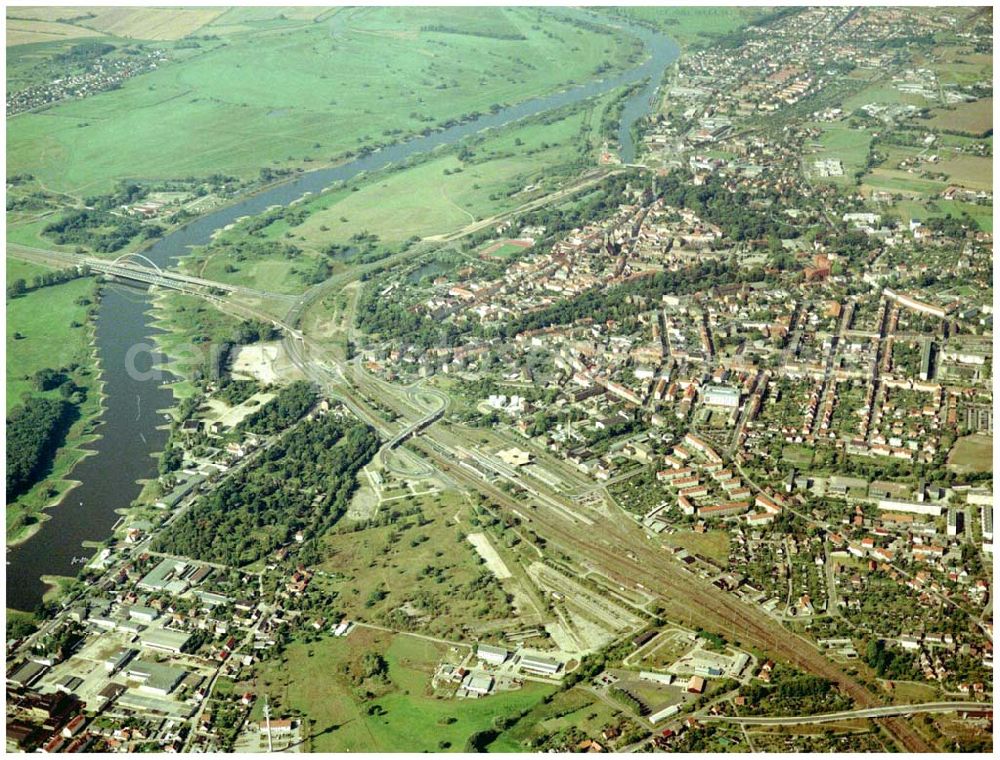 Wittenberg from above - Bau der Ortsumgehungsstraße B2 / B 187 südöstlich in Wittenberg an der Elbe. Projektsteuerung: Schüßler-Plan Ingenieurgesellschaft für Bau- und Verkehrswegeplanung mbH.