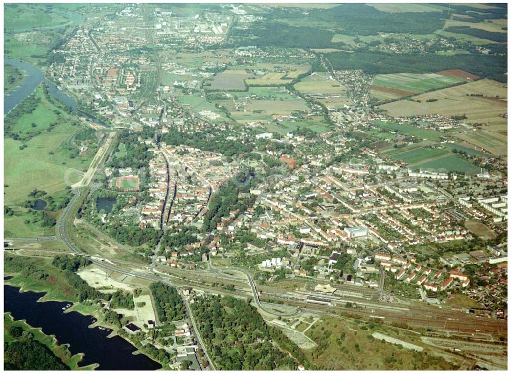 Wittenberg from the bird's eye view: Bau der Ortsumgehungsstraße B2 / B 187 südöstlich in Wittenberg an der Elbe. Projektsteuerung: Schüßler-Plan Ingenieurgesellschaft für Bau- und Verkehrswegeplanung mbH.