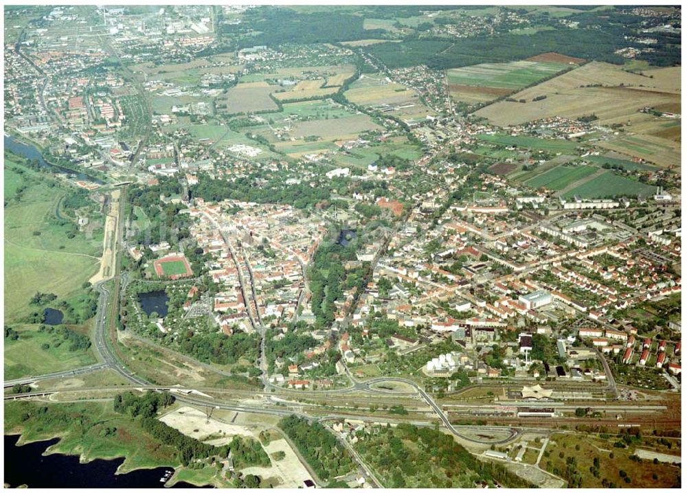 Aerial image Wittenberg - Bau der Ortsumgehungsstraße B2 / B 187 südöstlich in Wittenberg an der Elbe. Projektsteuerung: Schüßler-Plan Ingenieurgesellschaft für Bau- und Verkehrswegeplanung mbH.