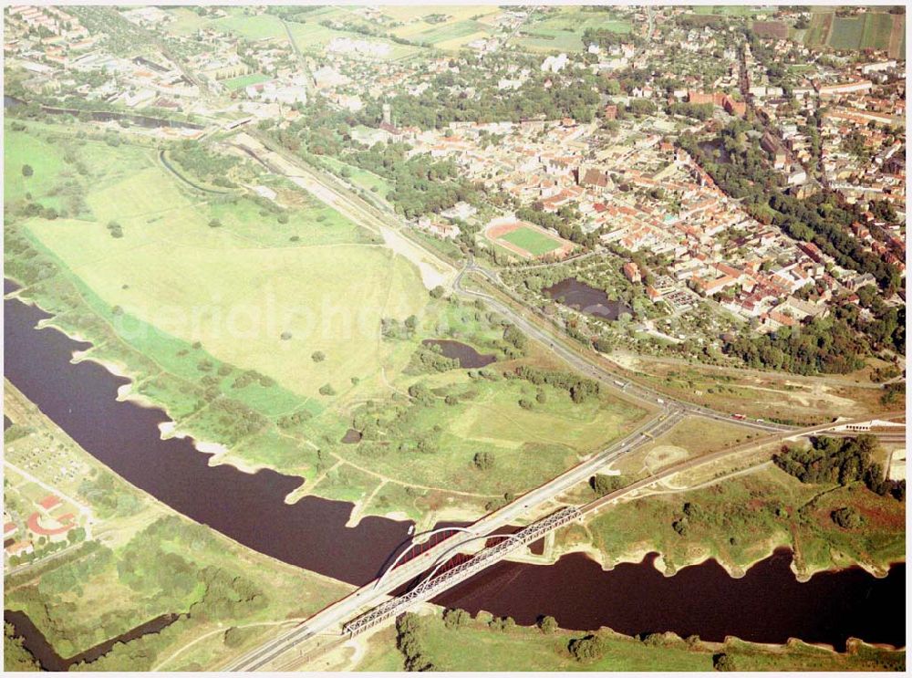 Wittenberg from above - Bau der Ortsumgehungsstraße B2 / B 187 südöstlich in Wittenberg an der Elbe. Projektsteuerung: Schüßler-Plan Ingenieurgesellschaft für Bau- und Verkehrswegeplanung mbH.