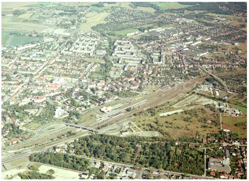 Aerial image Wittenberg - Bau der Ortsumgehungsstraße B2 / B 187 südöstlich in Wittenberg an der Elbe. Projektsteuerung: Schüßler-Plan Ingenieurgesellschaft für Bau- und Verkehrswegeplanung mbH.