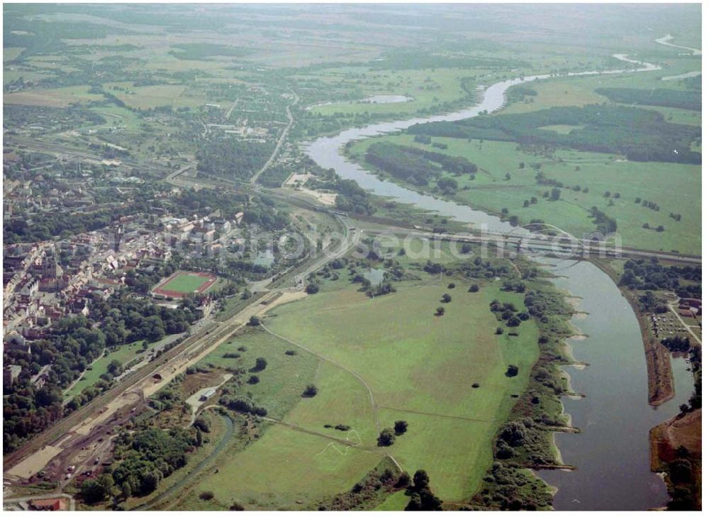 Wittenberg from above - Bau der Ortsumgehungsstraße B2 / B 187 südöstlich in Wittenberg an der Elbe. Projektsteuerung: Schüßler-Plan Ingenieurgesellschaft für Bau- und Verkehrswegeplanung mbH.