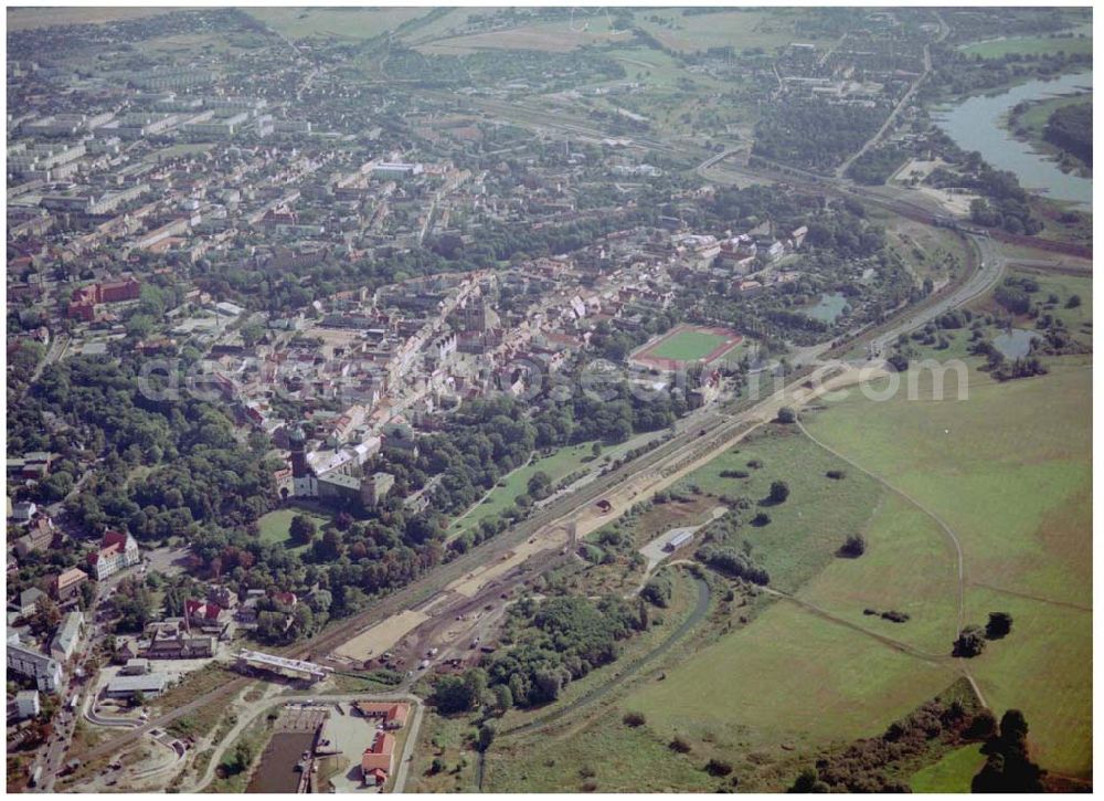 Aerial image Wittenberg - Bau der Ortsumgehungsstraße B2 / B 187 südöstlich in Wittenberg an der Elbe. Projektsteuerung: Schüßler-Plan Ingenieurgesellschaft für Bau- und Verkehrswegeplanung mbH.