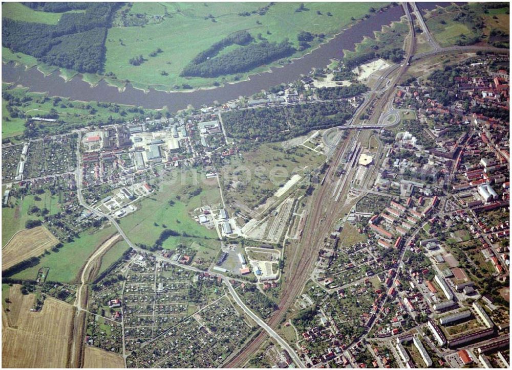 Wittenberg from above - Bau der Ortsumgehungsstraße B2 / B 187 südöstlich in Wittenberg an der Elbe. Projektsteuerung: Schüßler-Plan Ingenieurgesellschaft für Bau- und Verkehrswegeplanung mbH.