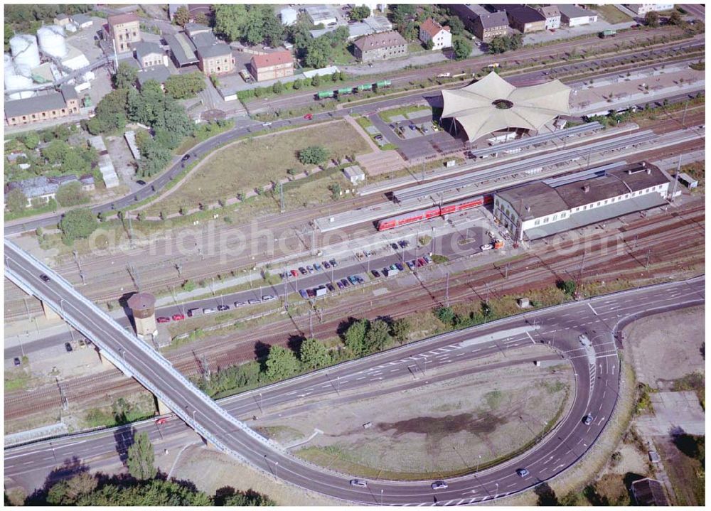 Wittenberg from the bird's eye view: Bau der Ortsumgehungsstraße B2 / B 187 südöstlich in Wittenberg an der Elbe. Projektsteuerung: Schüßler-Plan Ingenieurgesellschaft für Bau- und Verkehrswegeplanung mbH.