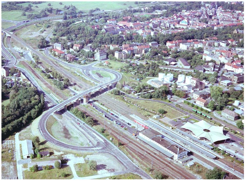 Aerial photograph Wittenberg - Bau der Ortsumgehungsstraße B2 / B 187 südöstlich in Wittenberg an der Elbe. Projektsteuerung: Schüßler-Plan Ingenieurgesellschaft für Bau- und Verkehrswegeplanung mbH.