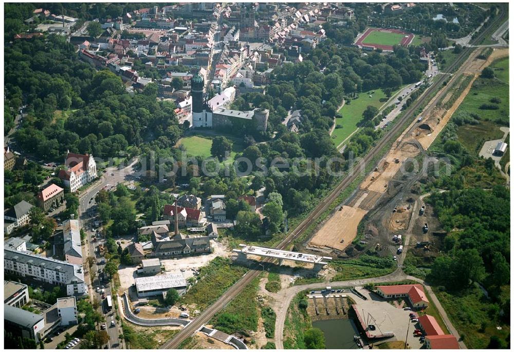 Wittenberg from above - Bau der Ortsumgehungsstraße B2 / B 187 südöstlich in Wittenberg an der Elbe. Projektsteuerung: Schüßler-Plan Ingenieurgesellschaft für Bau- und Verkehrswegeplanung mbH.