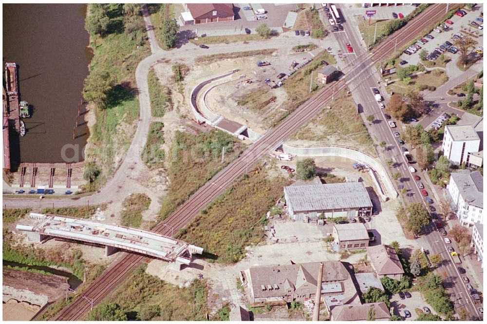 Aerial image Wittenberg - Bau der Ortsumgehungsstraße B2 / B 187 südöstlich in Wittenberg an der Elbe. Projektsteuerung: Schüßler-Plan Ingenieurgesellschaft für Bau- und Verkehrswegeplanung mbH.