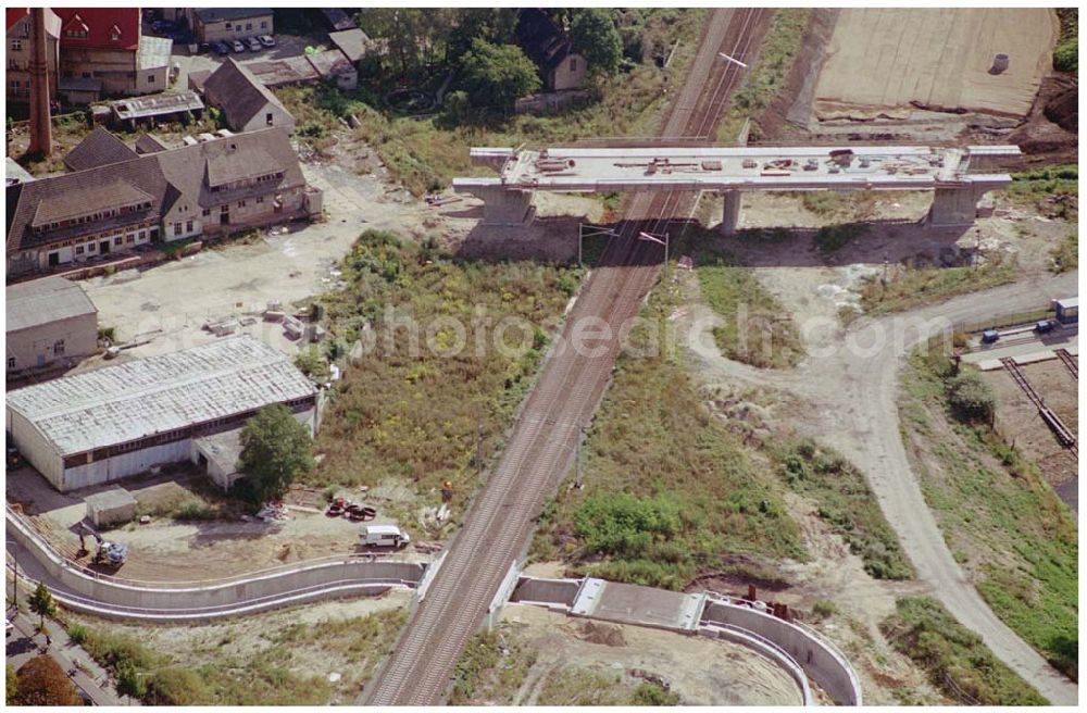 Wittenberg from above - Bau der Ortsumgehungsstraße B2 / B 187 südöstlich in Wittenberg an der Elbe. Projektsteuerung: Schüßler-Plan Ingenieurgesellschaft für Bau- und Verkehrswegeplanung mbH.