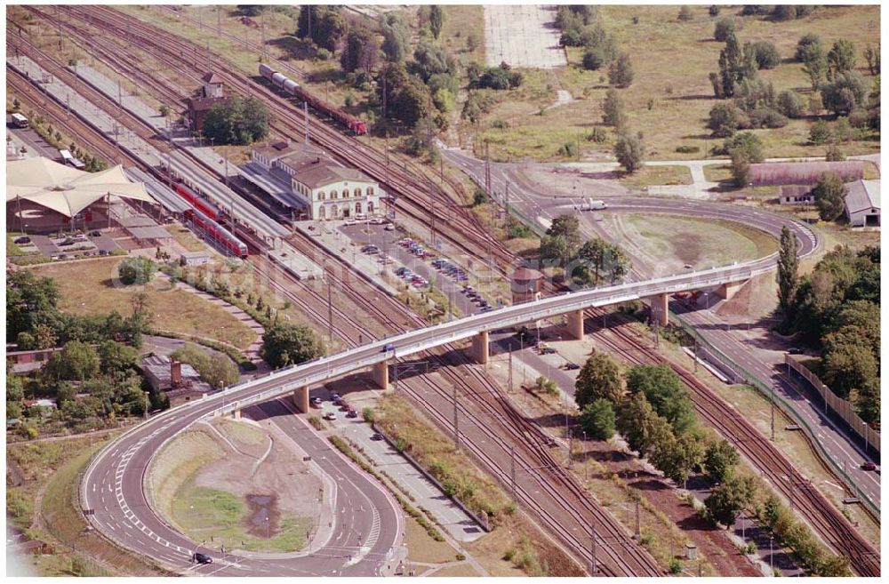 Aerial photograph Wittenberg - Bau der Ortsumgehungsstraße B2 / B 187 südöstlich in Wittenberg an der Elbe. Projektsteuerung: Schüßler-Plan Ingenieurgesellschaft für Bau- und Verkehrswegeplanung mbH.