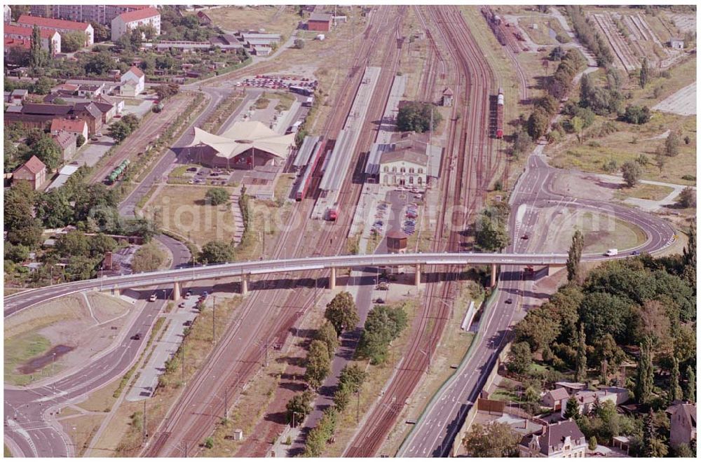 Wittenberg from the bird's eye view: Bau der Ortsumgehungsstraße B2 / B 187 südöstlich in Wittenberg an der Elbe. Projektsteuerung: Schüßler-Plan Ingenieurgesellschaft für Bau- und Verkehrswegeplanung mbH.