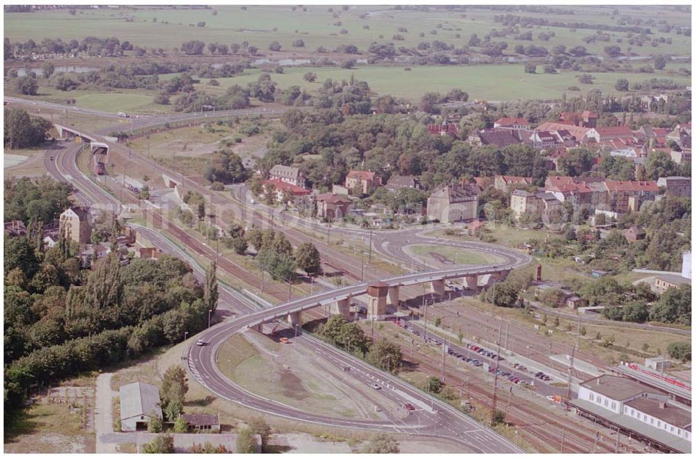 Aerial photograph Wittenberg - Bau der Ortsumgehungsstraße B2 / B 187 südöstlich in Wittenberg an der Elbe. Projektsteuerung: Schüßler-Plan Ingenieurgesellschaft für Bau- und Verkehrswegeplanung mbH.