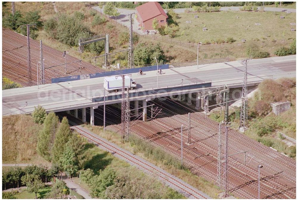 Wittenberg from the bird's eye view: Bau der Ortsumgehungsstraße B2 / B 187 südöstlich in Wittenberg an der Elbe. Projektsteuerung: Schüßler-Plan Ingenieurgesellschaft für Bau- und Verkehrswegeplanung mbH.