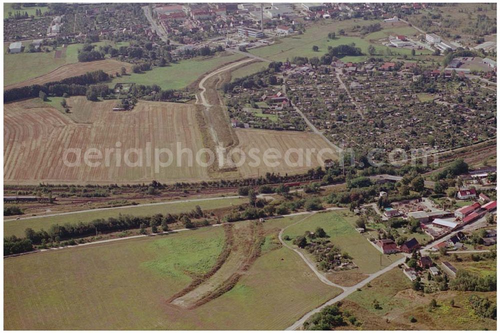 Aerial photograph Wittenberg - Bau der Ortsumgehungsstraße B2 / B 187 südöstlich in Wittenberg an der Elbe. Projektsteuerung: Schüßler-Plan Ingenieurgesellschaft für Bau- und Verkehrswegeplanung mbH.