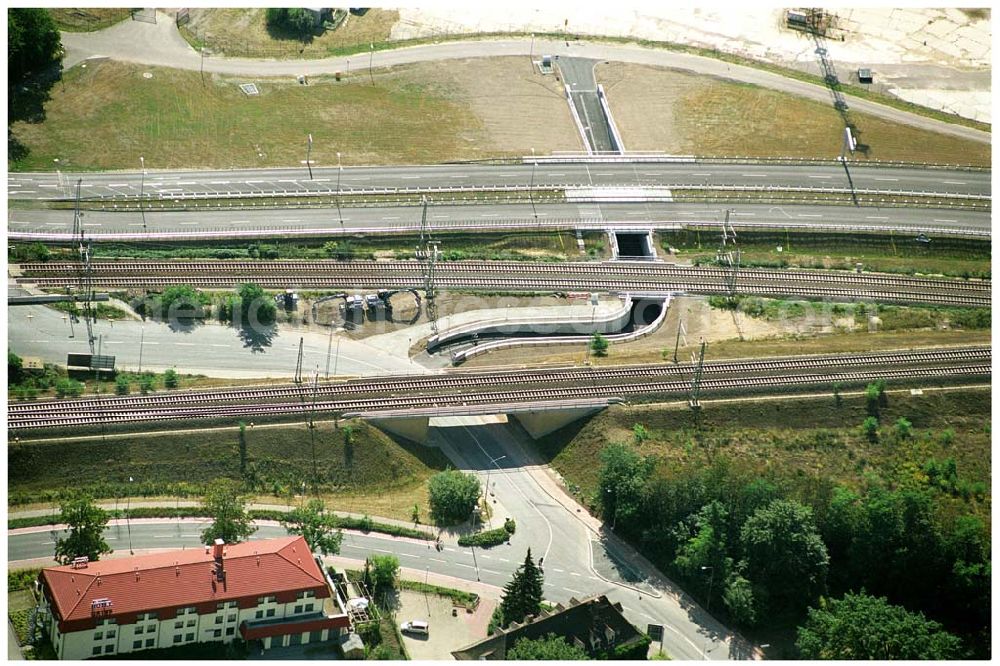 Wittenberg from above - Bau der Ortsumgehungsstraße B2 / B 187 südöstlich in Wittenberg an der Elbe. Projektsteuerung: Schüßler-Plan Ingenieurgesellschaft für Bau- und Verkehrswegeplanung mbH.