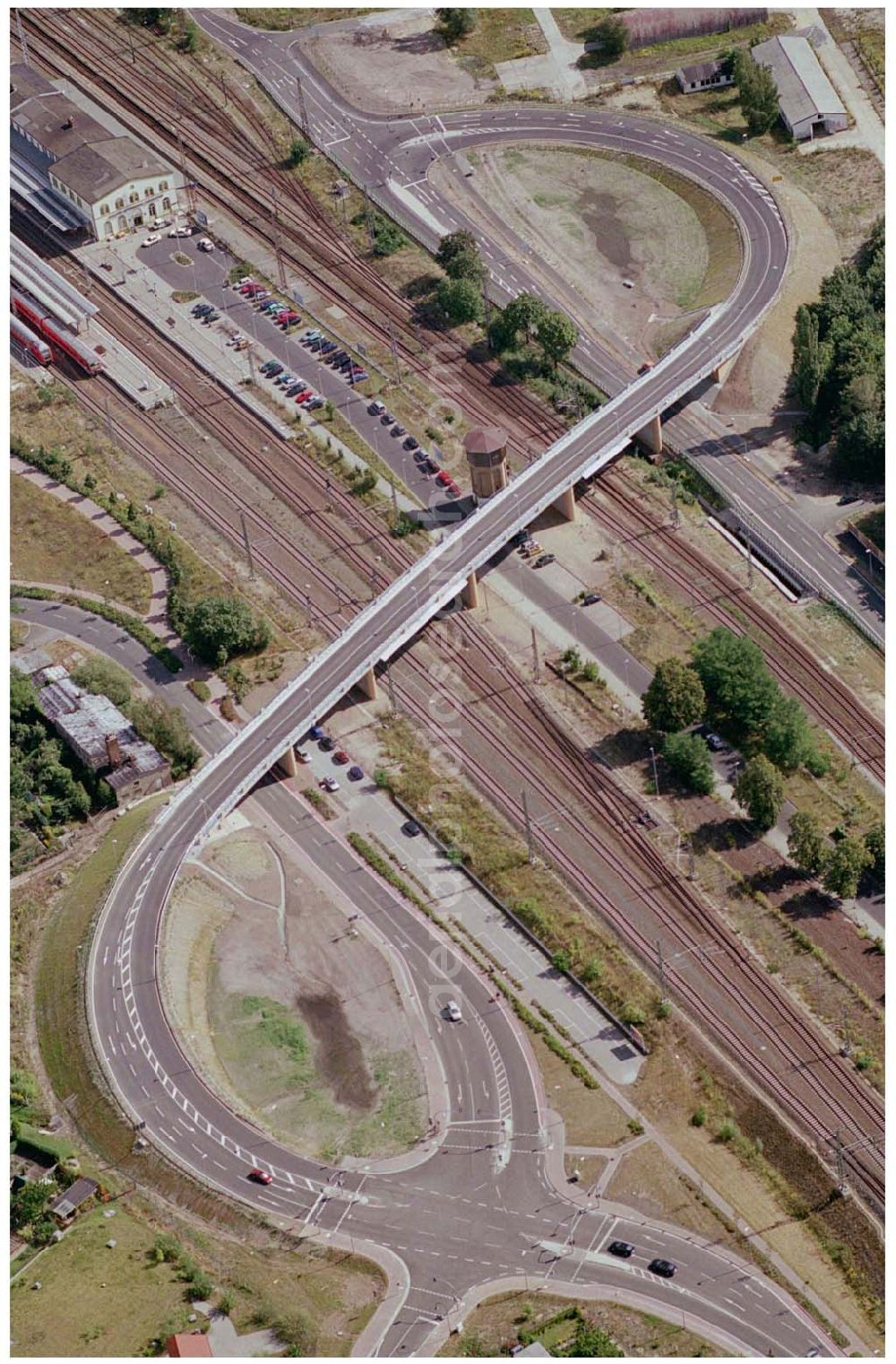 Wittenberg from above - Bau der Ortsumgehungsstraße B2 / B 187 südöstlich in Wittenberg an der Elbe. Projektsteuerung: Schüßler-Plan Ingenieurgesellschaft für Bau- und Verkehrswegeplanung mbH.