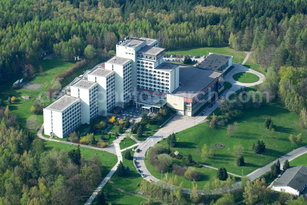 Friedrichroda (Thüringen) from above - Blick auf das Berghotel in der Bergstraße Friedrichroda im Thüringer Wald. Kontakt: