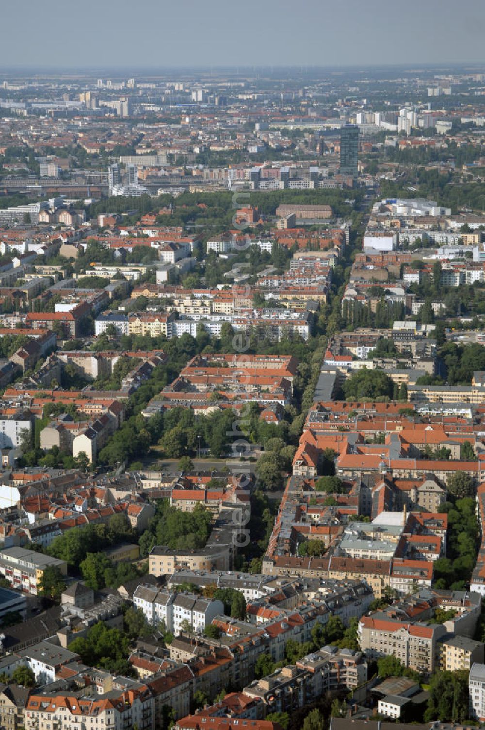 Aerial image Berlin - Blick auf Berlin-Neukölln.