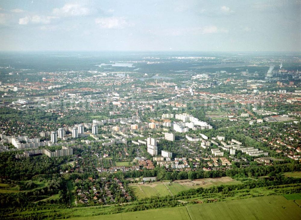 Aerial image Berlin - Spandau - Blick auf Berlin Spandau in der Süd - Nord - Achse.