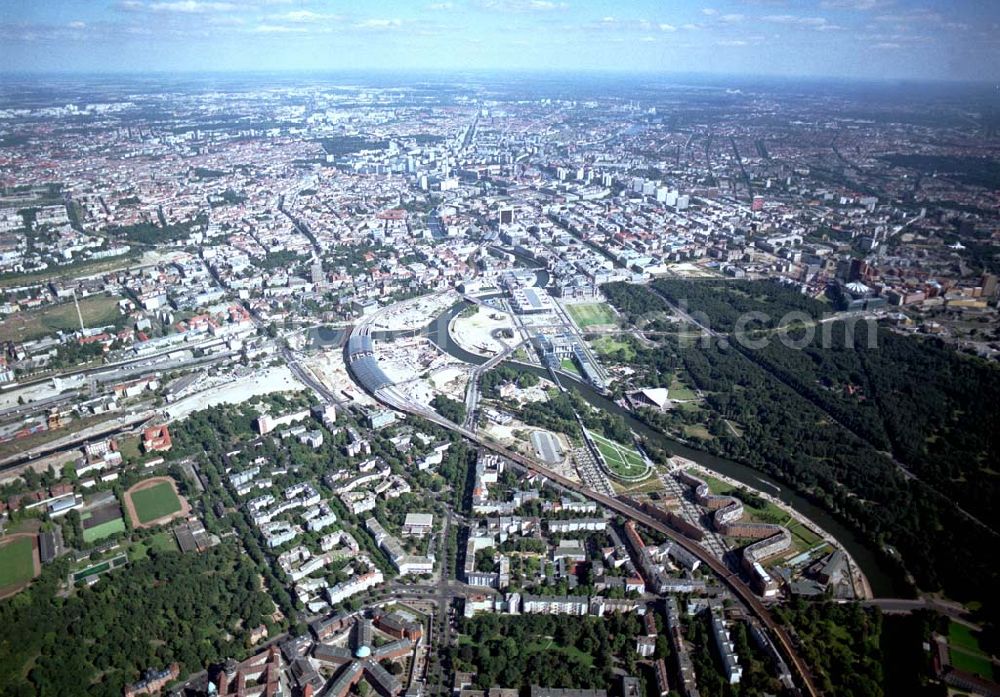 Aerial image Berlin - Moabit / Tiergarten - Blick auf den Berliner Spreebogen / Regierungsviertel von Südwesten (Moabit) her.