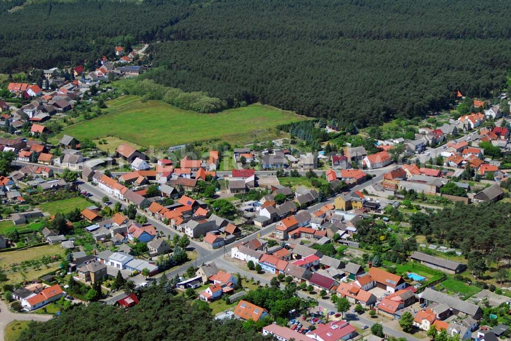 Aerial image Brück - ; Blick auf Brück OT Rottstock; Amt Brück:Ernst-Thälmann-Str.59; 14822 Brück; Telefon: 033844/ 620;