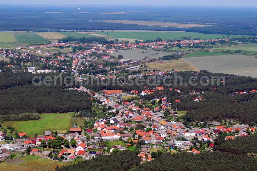 Aerial photograph Brück - ; Blick auf Brück OT Rottstock; Amt Brück:Ernst-Thälmann-Str.59; 14822 Brück; Telefon: 033844/ 620;