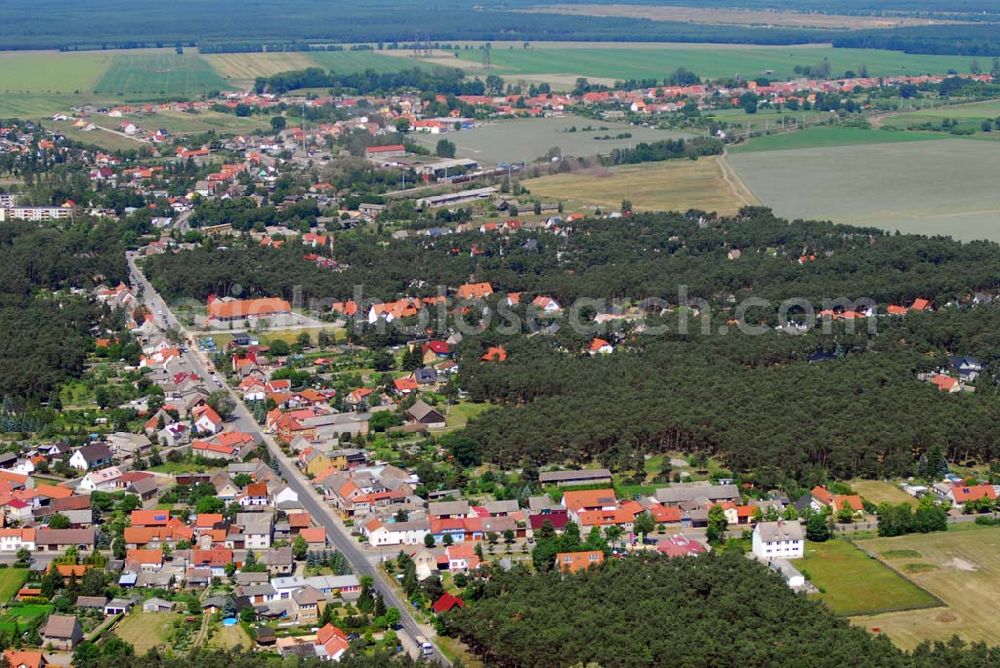 Brück from the bird's eye view: ; Blick auf Brück OT Rottstock; Amt Brück:Ernst-Thälmann-Str.59; 14822 Brück; Telefon: 033844/ 620;