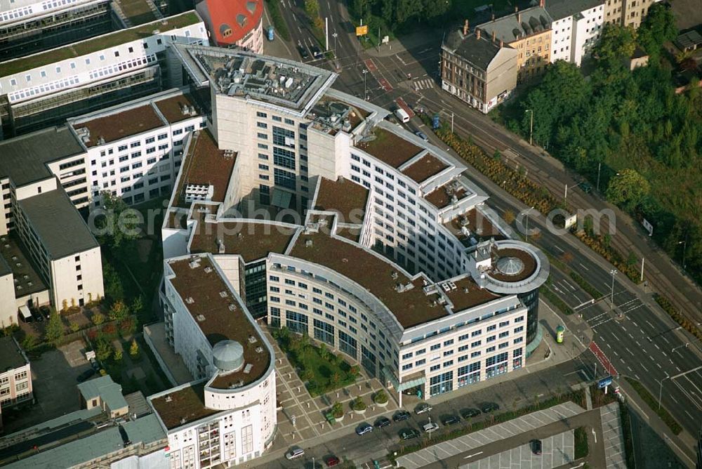 Aerial image Leipzig / Sachsen - Der Listbogen ist eine der besten Büro-Adressen in Leipzig. Nur ca. 800 Meter bis zum Hauptbahnhof und direkt an der B2 gelegen.HVB Immobilien AG; Geschäftsstelle Leipzig; Ludwig-Erhard-Straße 57; 04103 Leipzig; Simone-Angela Moosdorf; Tel. 0341-998-1018; Fax:0341998-1019