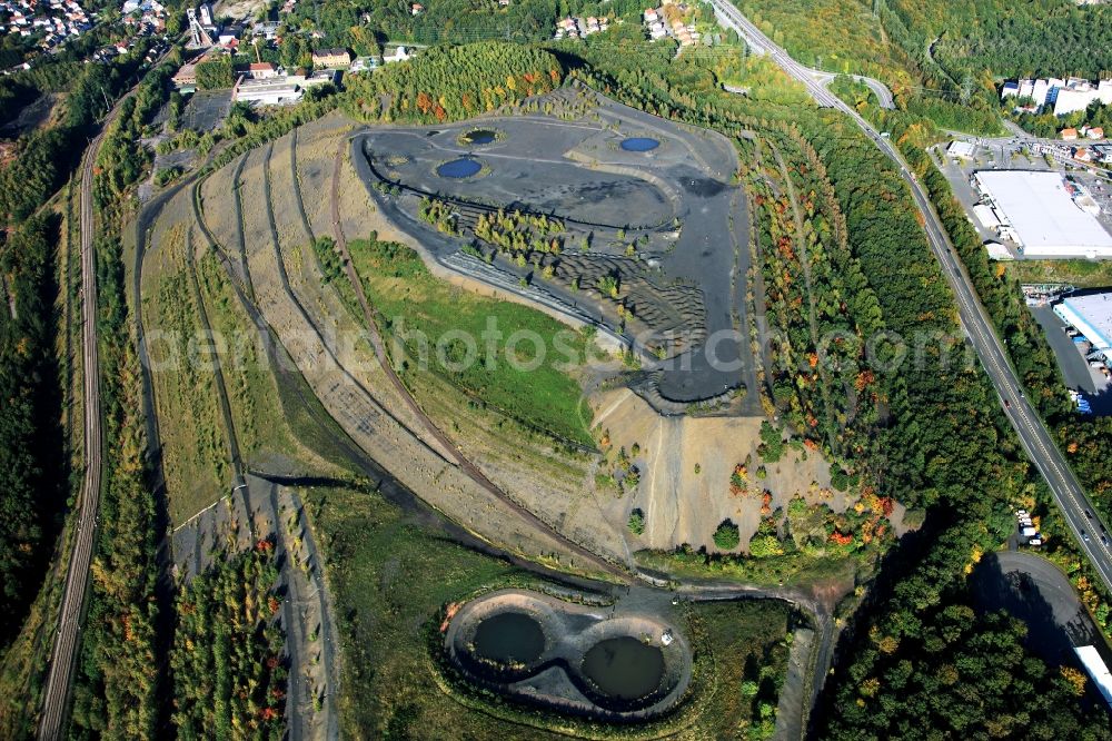 Saarbrücken OT Dudweiler from above - View of the tailings pile in Dudweiler in Saarbrücken in Saarland