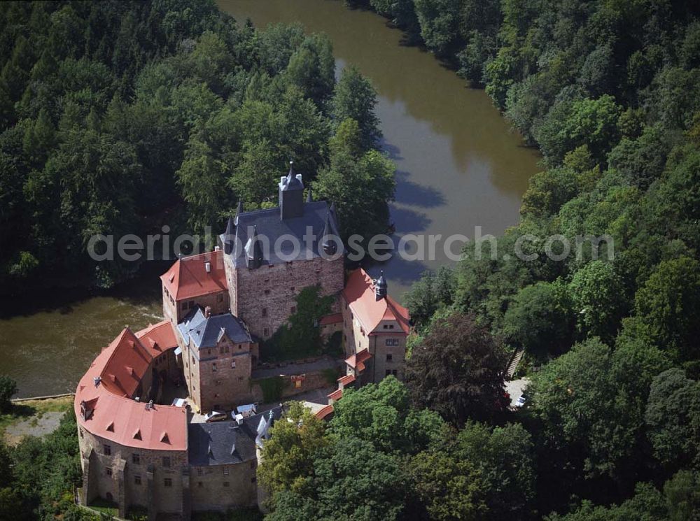 Aerial photograph Waldheim - Blick auf die Burg Kriebstein in der Nähe von Waldheim, Kontakt: Staatliche Schlösser, Burgen und Gärten Sachsen, Burg Kriebstein, 09648 Kriebstein, Tel.: 034327/ 952 - 0, museum@burg-kriebstein.de,