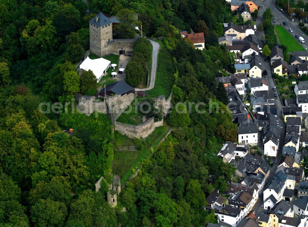 Bendorf from above - View of the Castle Sayn in Bendorf in the state of Rhineland-Palatinate. The Sayn Castle is a member of the Jewels of German castles foundation