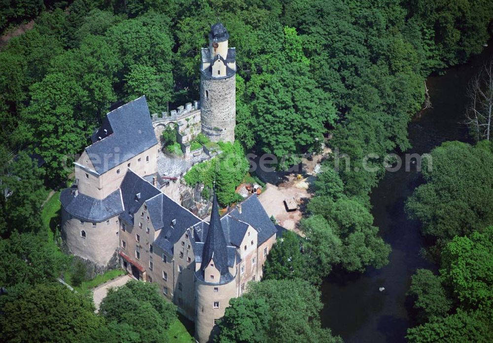 Aerial image Hartenstein - Blick auf die Burg Stein in Hartenstein in Sachsen, Kontakt: Tel.: 037605/6296,