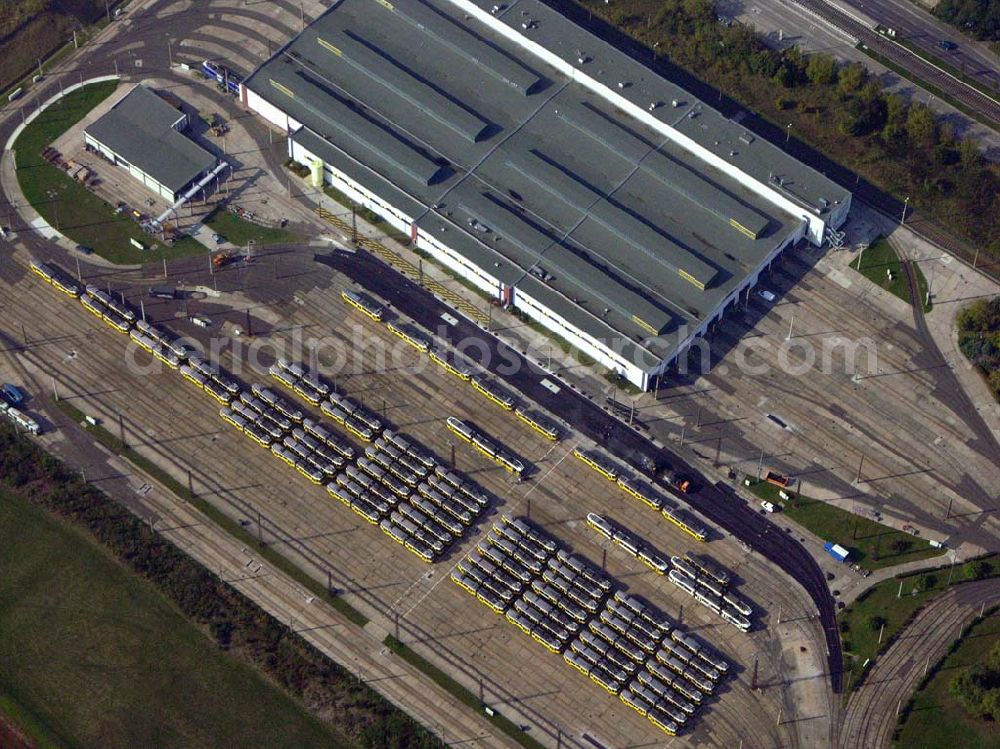 Aerial image Berlin-Marzahn - Das BVG-Tramdepot in Berlin Marzahn.