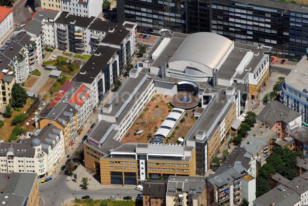 Aerial image Halle/Saale - Blick auf das Charlottencenter an der Magdeburger Straße in Halle (Kontakt: Centermangement Charlottencenter, EPM Assetis GmbH, Reichsstraße 4-6, 04109 Leipzig, Telefon: 0341-997060, info@epmassetis.de,