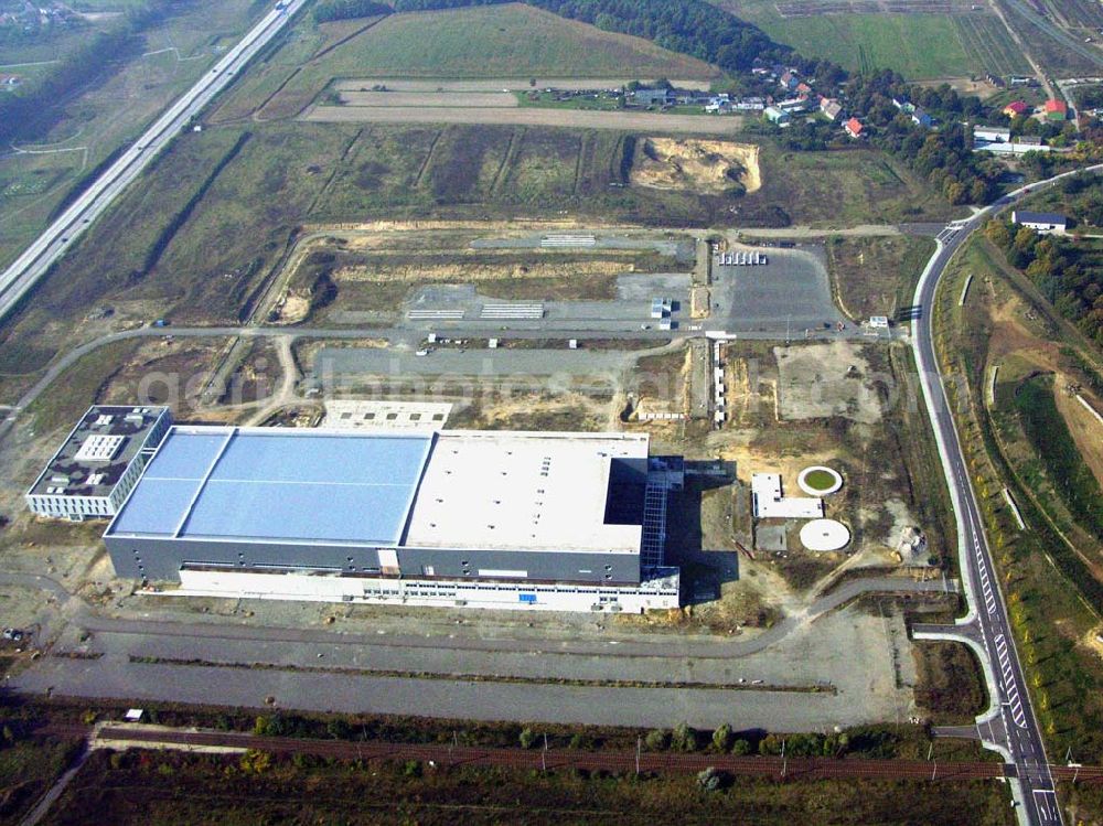 Frankfurt / Oder from above - Die gescheiterte Chip-Fabrik in Frankfurt/Oder. Brandenburg hatte sich mit 38 Millionen Dollar an der Betreibergesellschaft für die Fabrik beteiligt, auch der Chiphersteller Intel wollte ursprünglich 40 Millionen Euro investieren.