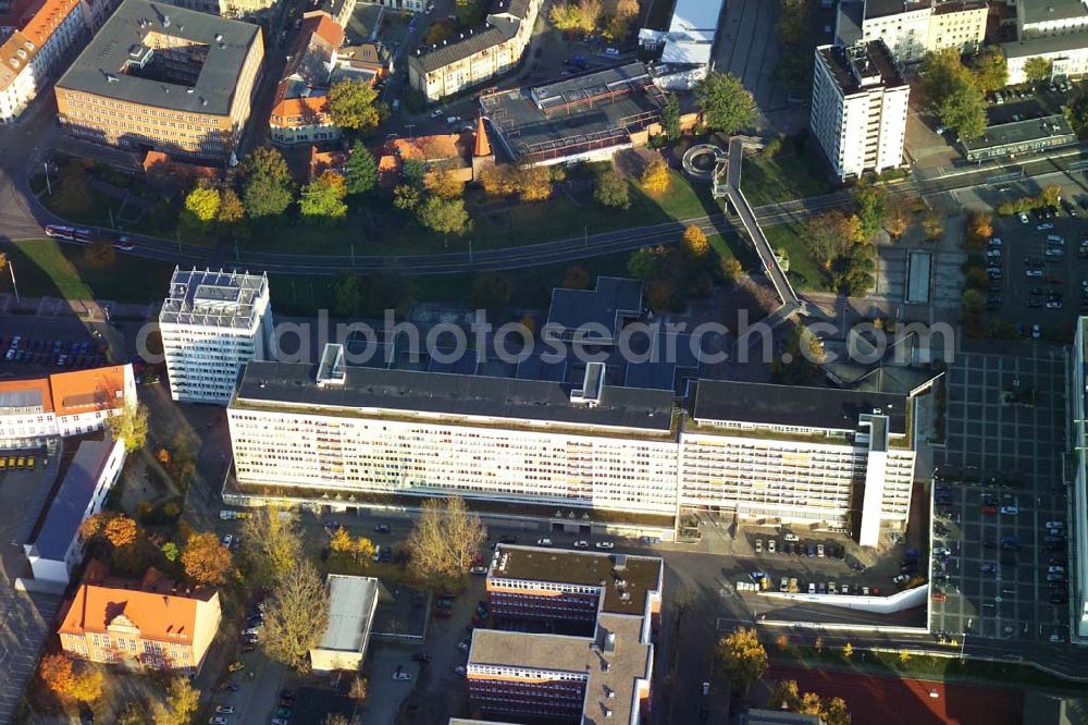 Cottbus from above - 29.10.2005 Cottbus, Gelände der Cottbusser Innenstadt am Bereich der Bahnhofstraße, Karl-Liebknecht-Straße, Berliner Straße und Spremberger Straße. Planungsfläche für die Errrichtung der CITY-GALERIE der ECE-Projektmanagement GmbH Hamburg.