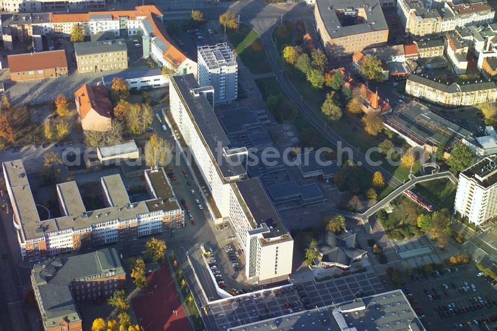 Cottbus from the bird's eye view: 29.10.2005 Cottbus, Gelände der Cottbusser Innenstadt am Bereich der Bahnhofstraße, Karl-Liebknecht-Straße, Berliner Straße und Spremberger Straße. Planungsfläche für die Errrichtung der CITY-GALERIE der ECE-Projektmanagement GmbH Hamburg.