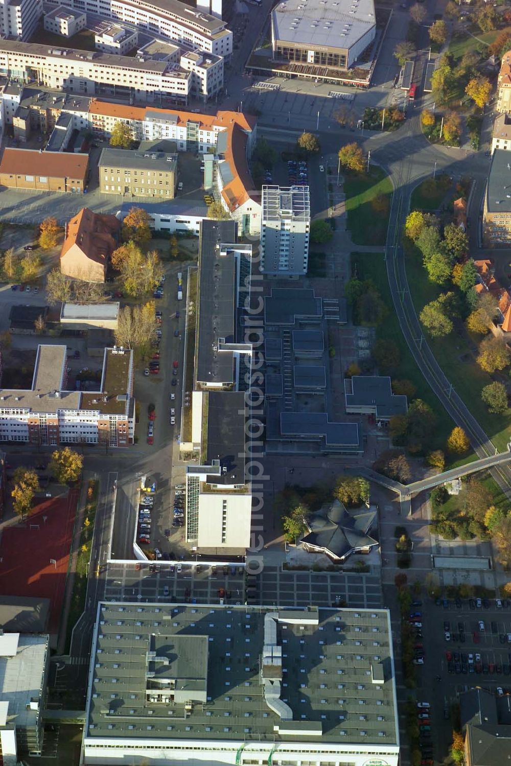 Aerial image Cottbus - 29.10.2005 Cottbus, Gelände der Cottbusser Innenstadt am Bereich der Bahnhofstraße, Karl-Liebknecht-Straße, Berliner Straße und Spremberger Straße. Planungsfläche für die Errrichtung der CITY-GALERIE der ECE-Projektmanagement GmbH Hamburg.