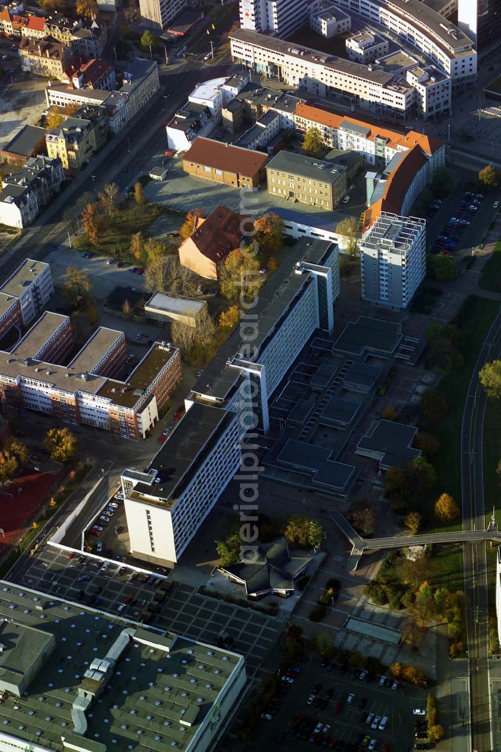 Cottbus from above - 29.10.2005 Cottbus, Gelände der Cottbusser Innenstadt am Bereich der Bahnhofstraße, Karl-Liebknecht-Straße, Berliner Straße und Spremberger Straße. Planungsfläche für die Errrichtung der CITY-GALERIE der ECE-Projektmanagement GmbH Hamburg.