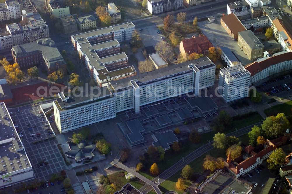 Cottbus from the bird's eye view: 29.10.2005 Cottbus, Gelände der Cottbusser Innenstadt am Bereich der Bahnhofstraße, Karl-Liebknecht-Straße, Berliner Straße und Spremberger Straße. Planungsfläche für die Errrichtung der CITY-GALERIE der ECE-Projektmanagement GmbH Hamburg.