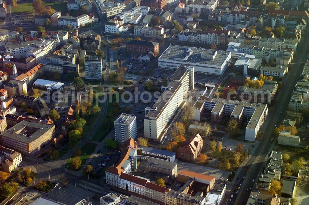 Aerial image Cottbus - 29.10.2005 Cottbus, Gelände der Cottbusser Innenstadt am Bereich der Bahnhofstraße, Karl-Liebknecht-Straße, Berliner Straße und Spremberger Straße. Planungsfläche für die Errrichtung der CITY-GALERIE der ECE-Projektmanagement GmbH Hamburg.