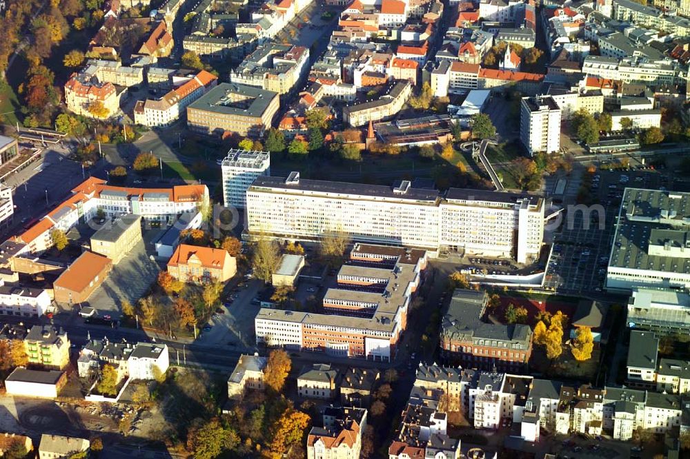 Aerial photograph Cottbus - 29.10.2005 Cottbus, Gelände der Cottbusser Innenstadt am Bereich der Bahnhofstraße, Karl-Liebknecht-Straße, Berliner Straße und Spremberger Straße. Planungsfläche für die Errrichtung der CITY-GALERIE der ECE-Projektmanagement GmbH Hamburg.