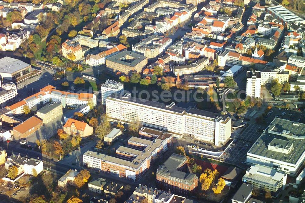 Cottbus from above - 29.10.2005 Cottbus, Gelände der Cottbusser Innenstadt am Bereich der Bahnhofstraße, Karl-Liebknecht-Straße, Berliner Straße und Spremberger Straße. Planungsfläche für die Errrichtung der CITY-GALERIE der ECE-Projektmanagement GmbH Hamburg.