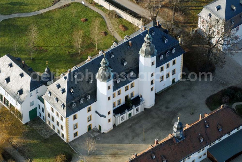 Aerial image Blankenhain / Thürigen - Blick auf das Deutsches Landwirtschaftsmuseum im Schloss Blankenhain, 08451 Crimmitschau/OT Blankenhain, Leitung: Jürgen Knauss Tel.: (036608) 23 21, Fax: (036608) 23 32, Web: